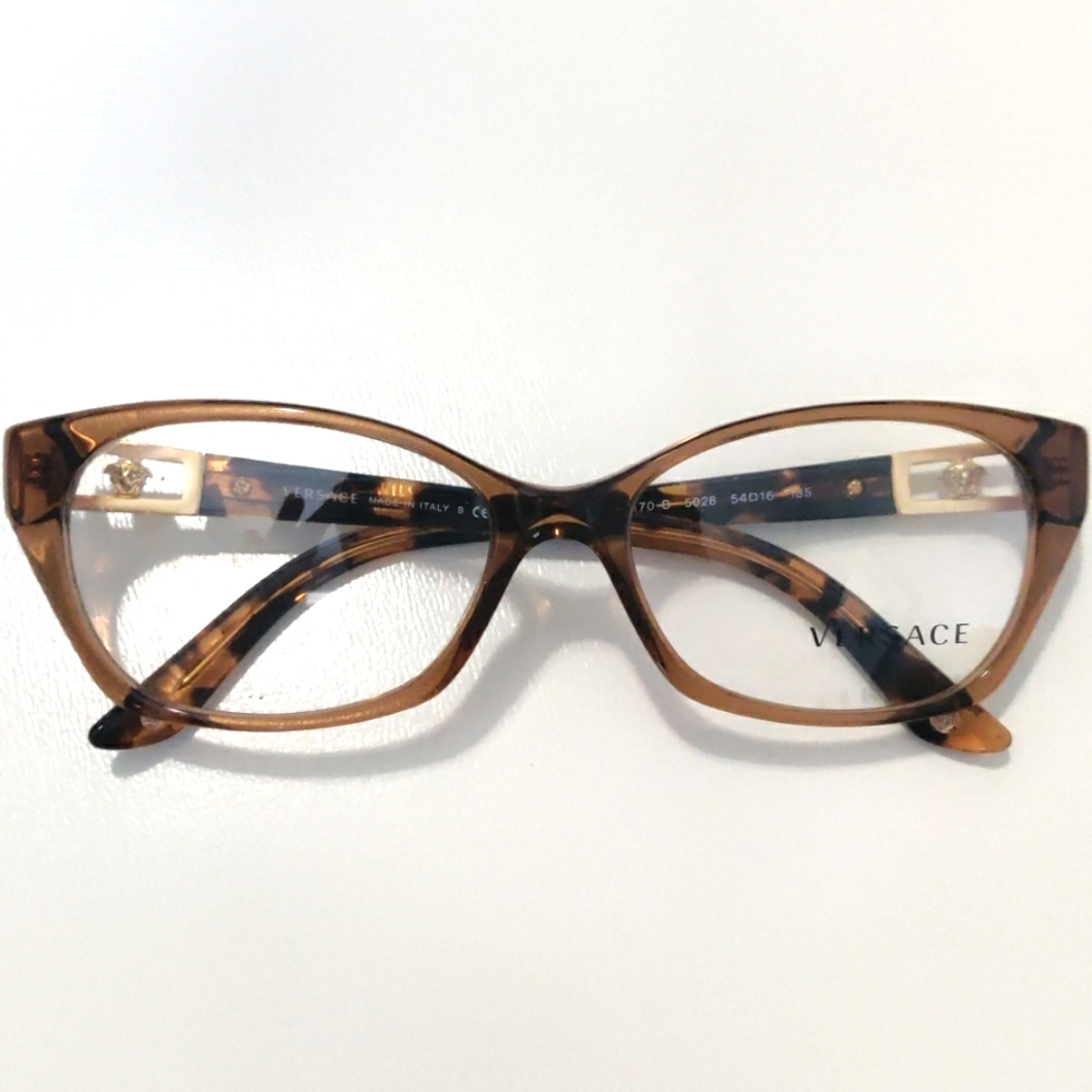 Versace 3170-B Glasses 54-16-135 Transparent Brown/Havana